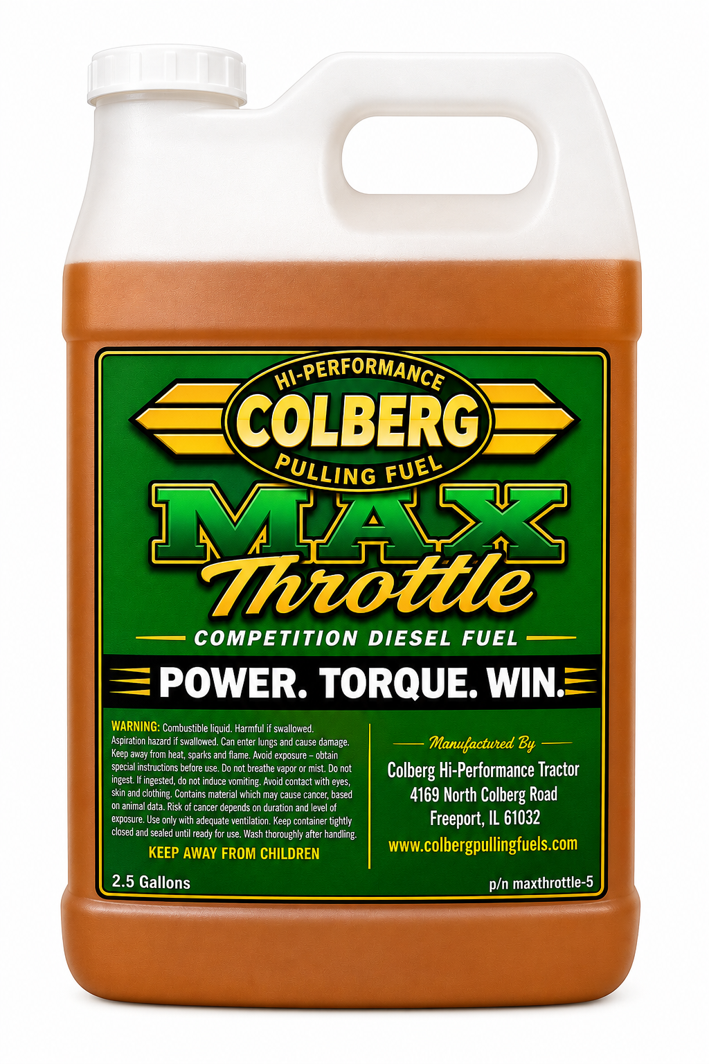 MAX THROTTLE  - PULLING FUEL / 5 GALLONS (TWO 2.5 GALLON CONTAINERS)